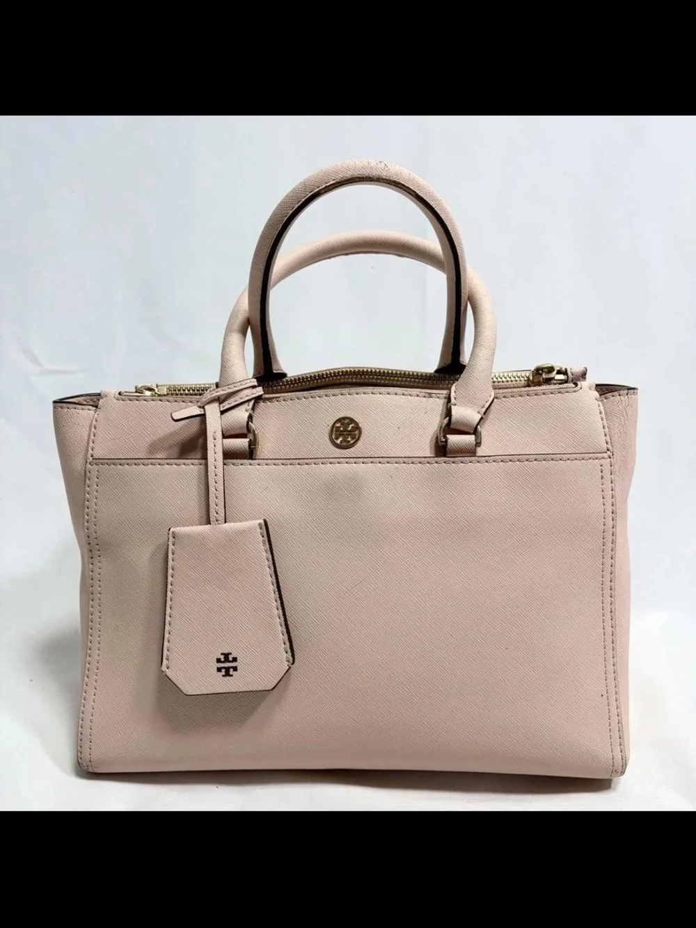 Tory Burch Pale Pink Leather Top-Handle Satchel